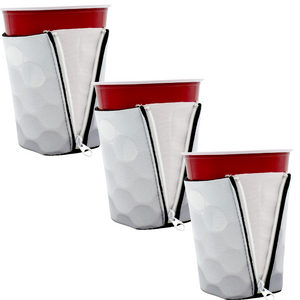 Golf Magnet ZipSip drink sleeve on red solo cup