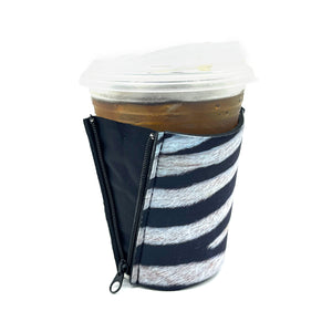 Zebra ZipSip drink sleeve on red solo cup