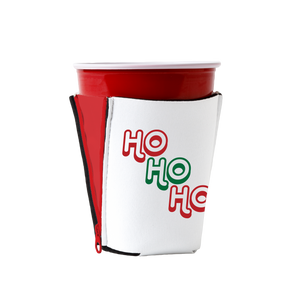 Ho Ho Ho ZipSip drink sleeve on red solo cup